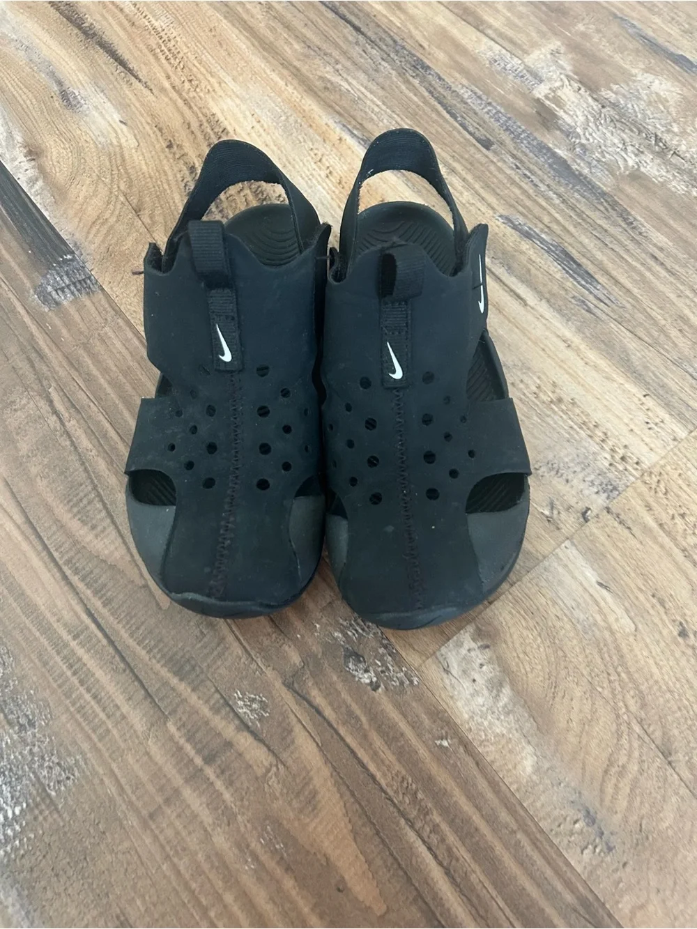 Nike Black Perforated Slip-On Sport Sandals